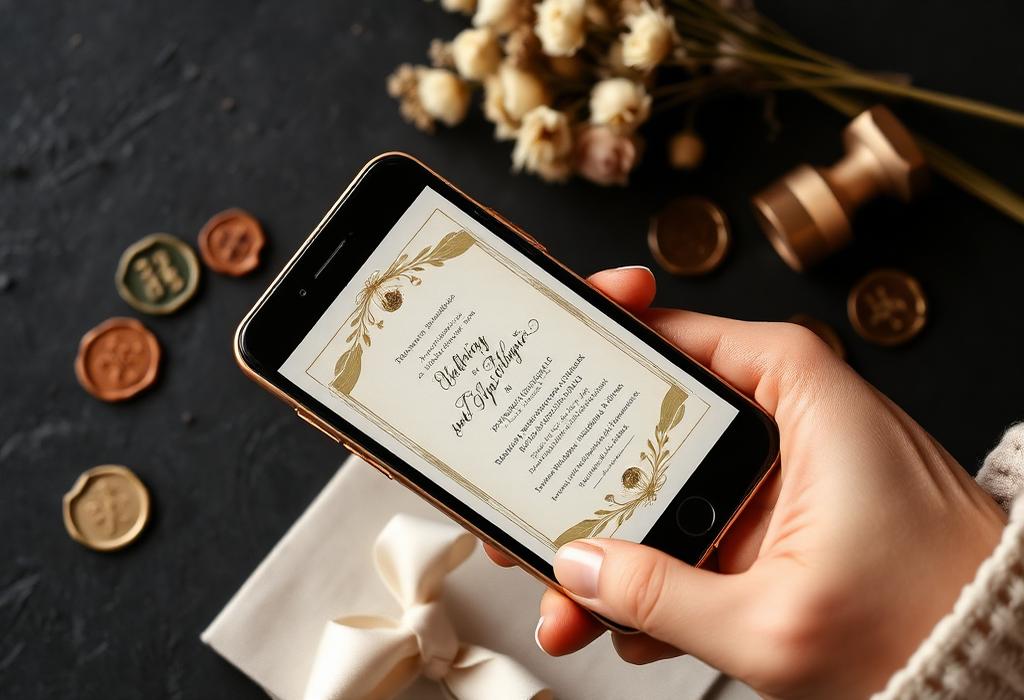 Detalle de invitación y papelería de evento